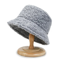 Warm Fashionable Teddy Bucket Hat - Livia-Grey-State of Style