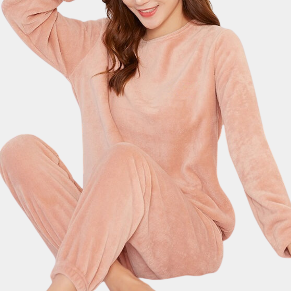 Warm Fleece Ladies Pyjama - Elina-Pink-M-State of Style