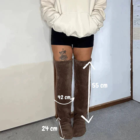 Warm Fleece Socks for Winter - SnuggleFeet-Brown-State of Style