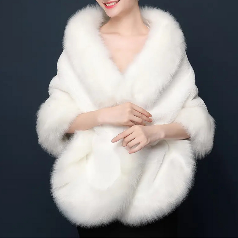 Warm Fur Scarf for Women - Elin-Black-State of Style