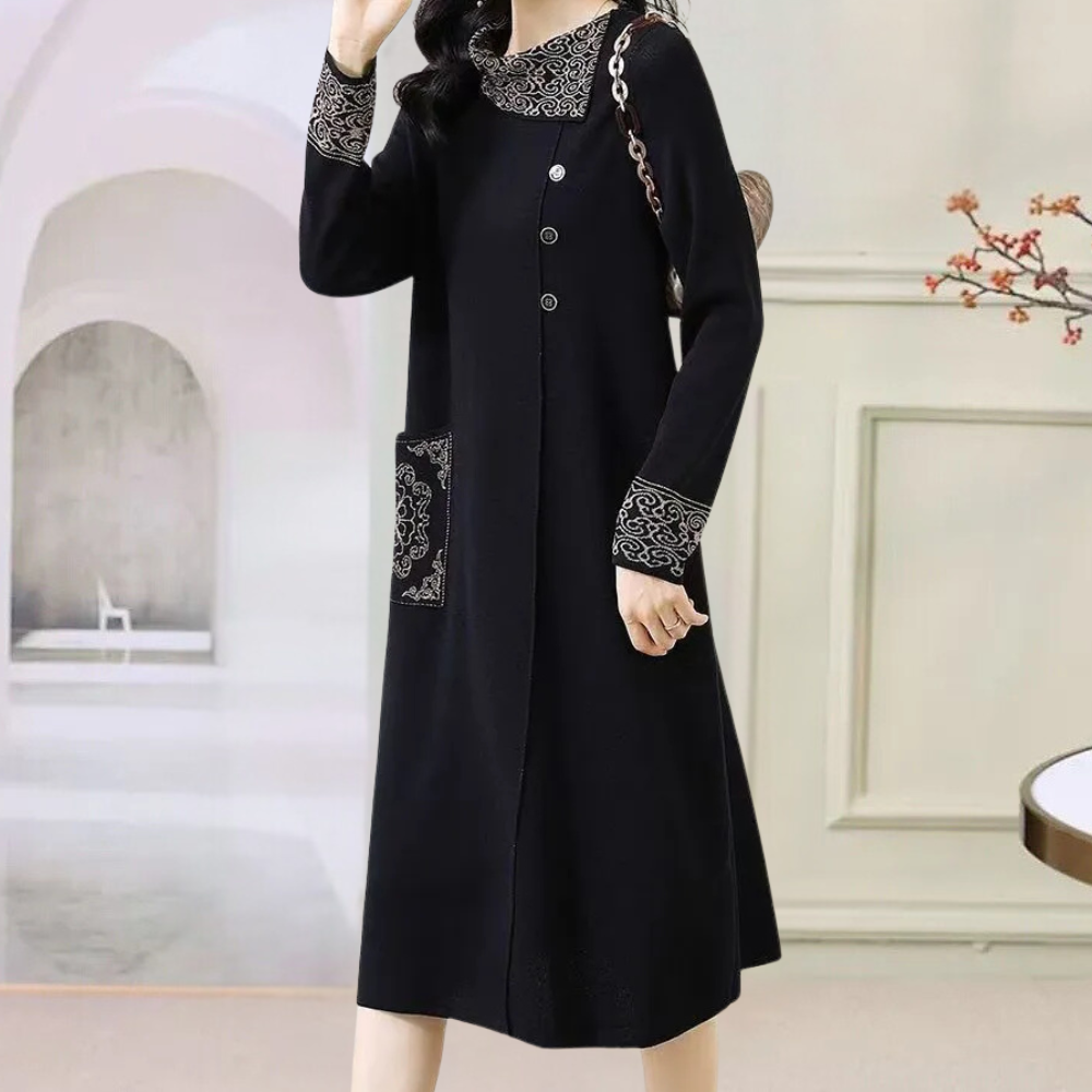 Warm Knitted Midi Dress - Vanya-XS-State of Style