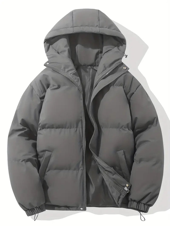 Warm Ladies Jacket with Hood - Aurelia-Dark grey-M-State of Style