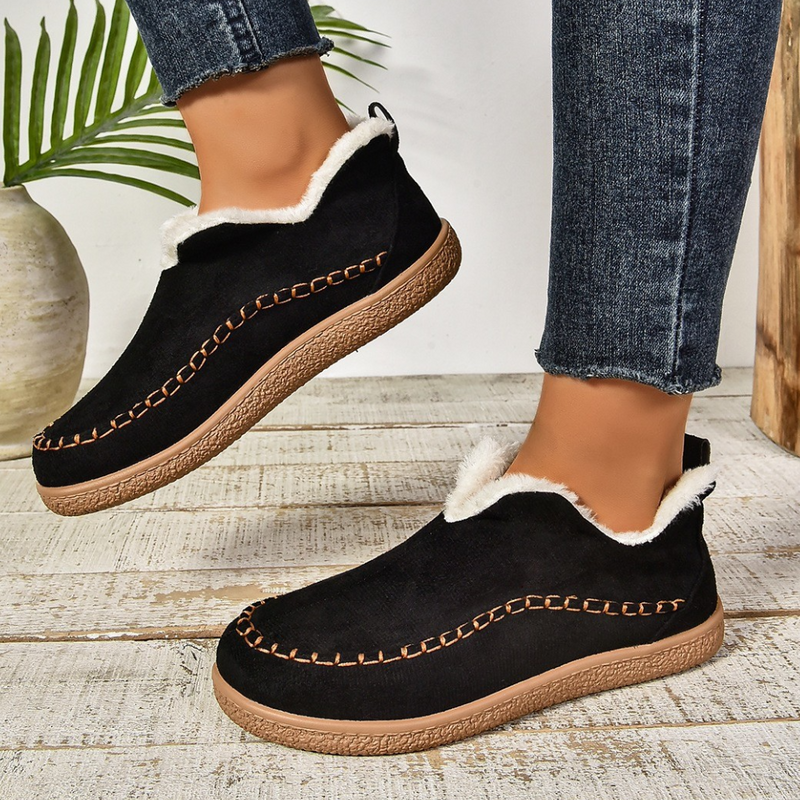 Warm Ladies' Slippers for Comfort - Selene-Black-3-State of Style