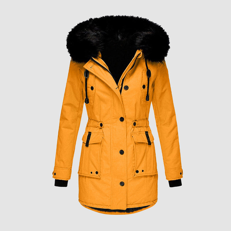 Warm Ladies Winter Coat - Valeria-Gold-S-State of Style