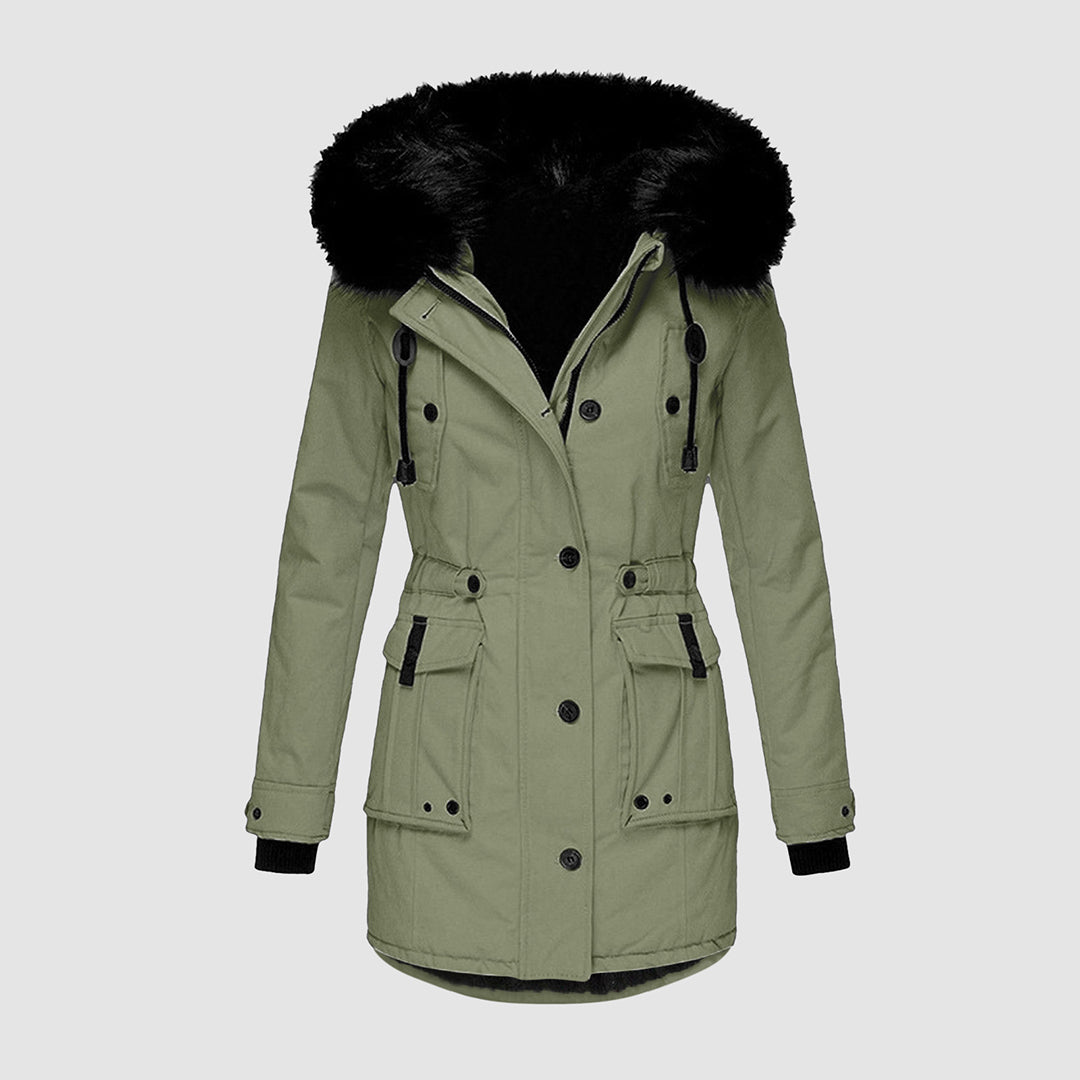 Warm Ladies Winter Coat - Valeria-Green-S-State of Style