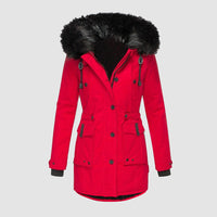 Warm Ladies Winter Coat - Valeria-Red-S-State of Style