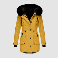 Warm Ladies Winter Coat - Valeria-Yellow-S-State of Style