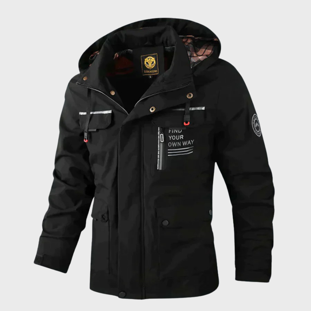 Warm Leisure Jacket for Men - Nicolas-Black-S-State of Style