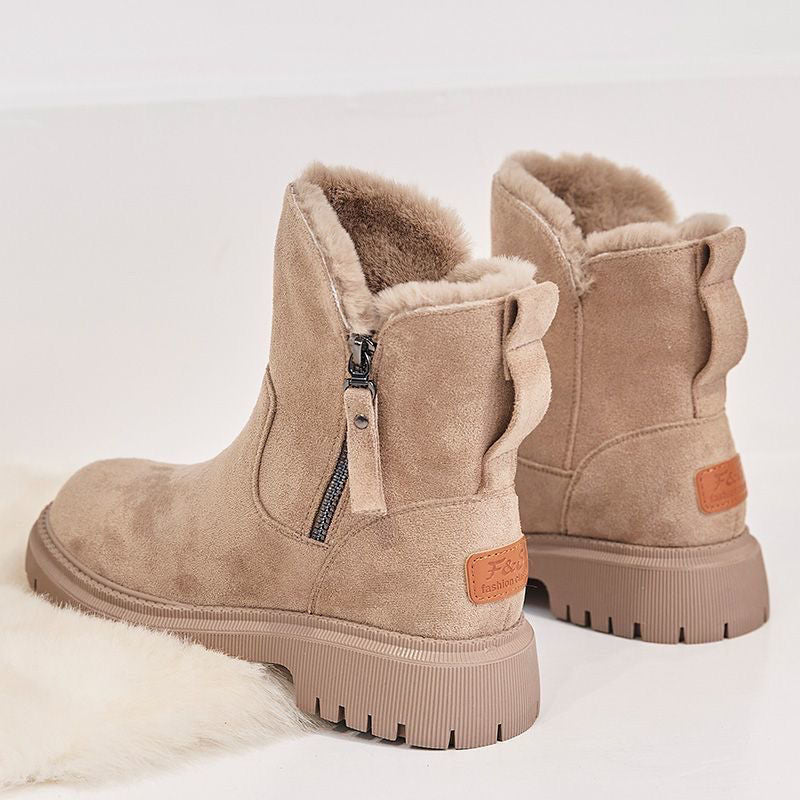 Warm Lined Ladies Winter Boots - Isabella Comfy Boot-Apricot-5-State of Style