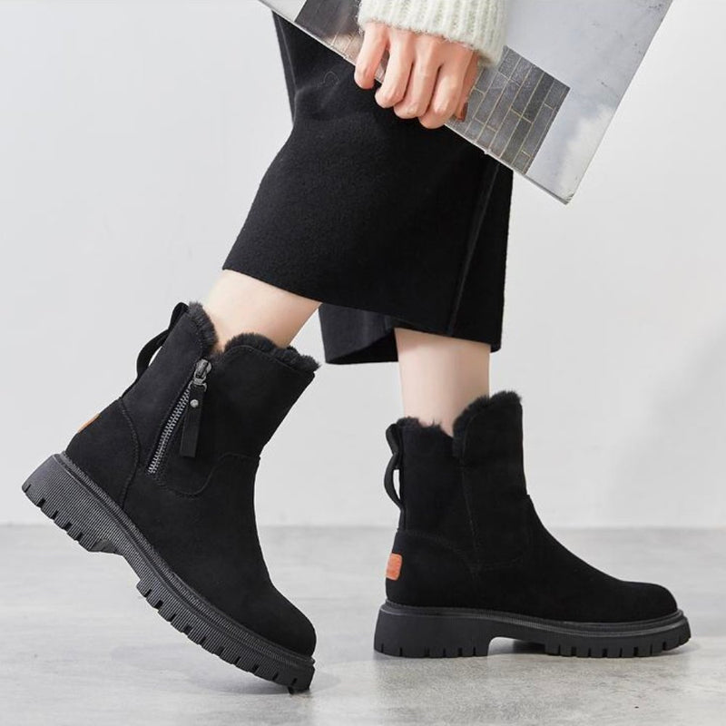 Warm Lined Ladies Winter Boots - Isabella Comfy Boot-Black-5-State of Style