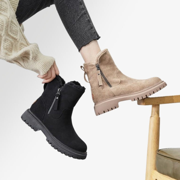 Warm Lined Ladies Winter Boots - Isabella Comfy Boot-Black-5-State of Style