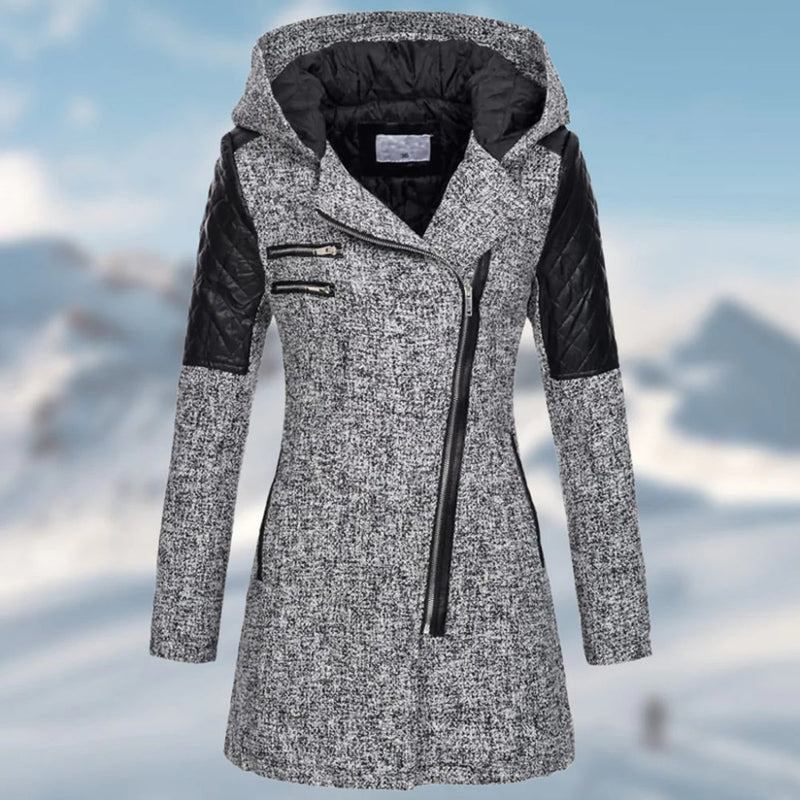 Warm Long Ladies Winter Coat - Aria-Grey-S-State of Style