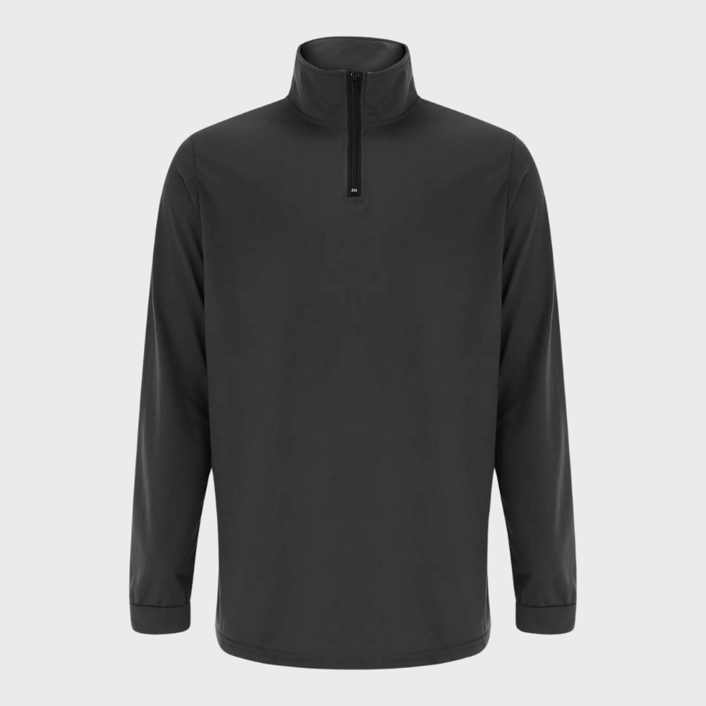 Warm Men's Sweater with Zip - Alvar-Black-S-State of Style