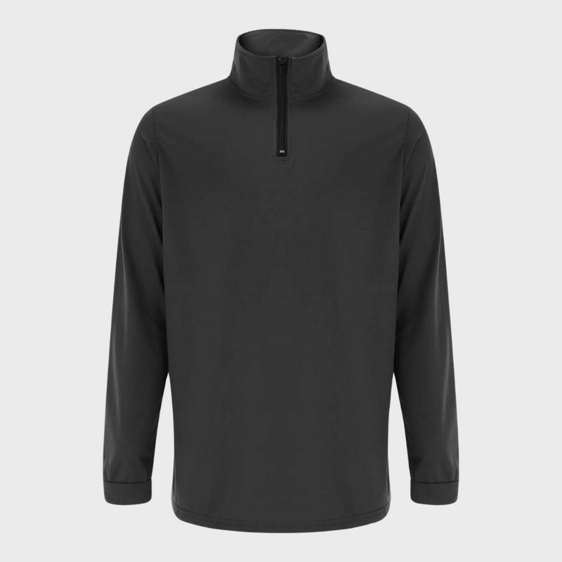 Warm Men's Sweater with Zip - Alvar-Black-S-State of Style