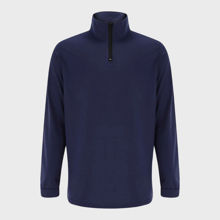 Warm Men's Sweater with Zip - Alvar-Black-S-State of Style
