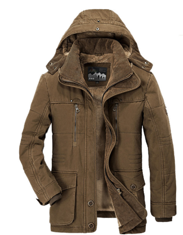 Warm Men's Winter Coat with Fleece - Everest-Coffee-M-State of Style