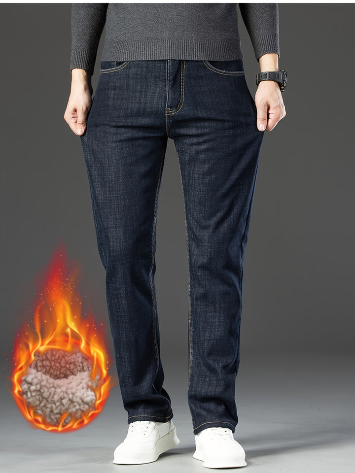 Warm Men's Winter Jeans with Fleece Lining - Grayson-Black-10-State of Style