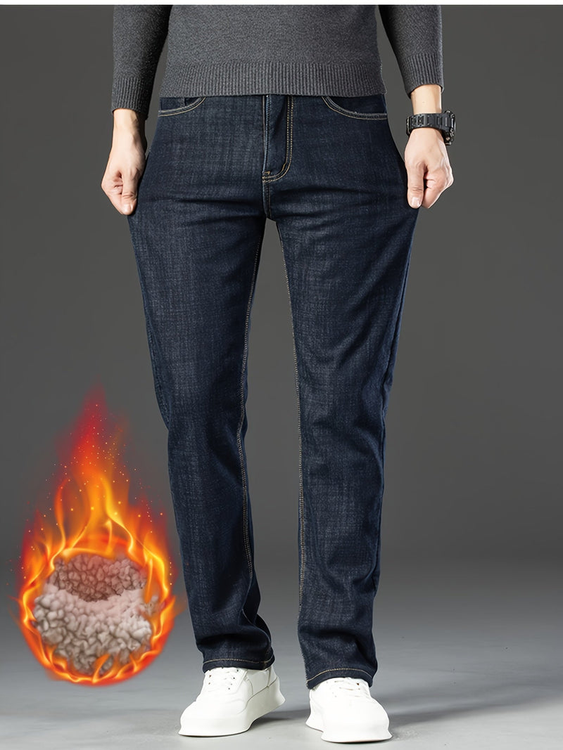 Warm Men's Winter Jeans with Fleece Lining - Grayson-Black-10-State of Style