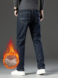 Warm Men's Winter Jeans with Fleece Lining - Grayson-Blue-10-State of Style