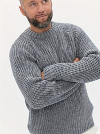 Warm Plain Knitted Sweater for Men - Elliot-Grey-XS-State of Style