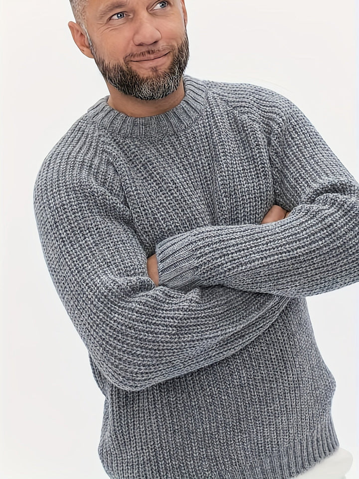 Warm Plain Knitted Sweater for Men - Elliot-Grey-XS-State of Style