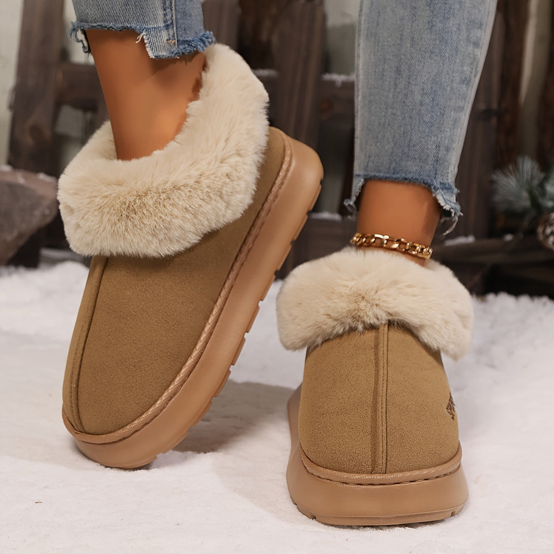 Warm Plush Ladies Slippers with Non-Slip Sole - Sienna-Dark Brown-5-State of Style