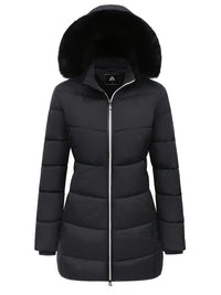 Warm Puffy Jacket with Stylish Details – Evelyne-Black-S-State of Style
