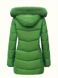 Warm Puffy Jacket with Stylish Details – Evelyne-Navy Blue-S-State of Style
