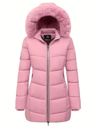 Warm Puffy Jacket with Stylish Details – Evelyne-Pink-S-State of Style