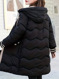 Warm Quilted Hoodie Jacket with Zip - Valencia-Red-S-State of Style