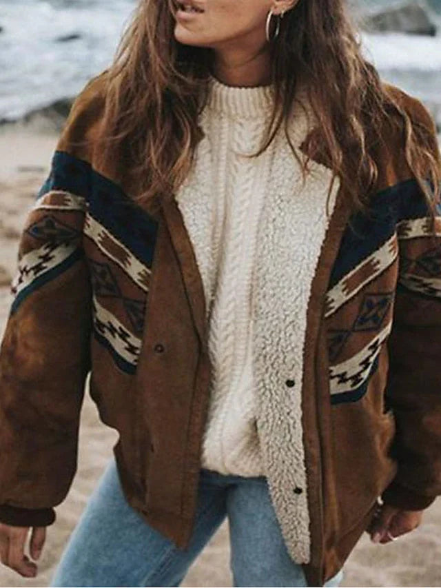 Warm Retro Plush Winter Coat - Daisy-Brown-S-State of Style