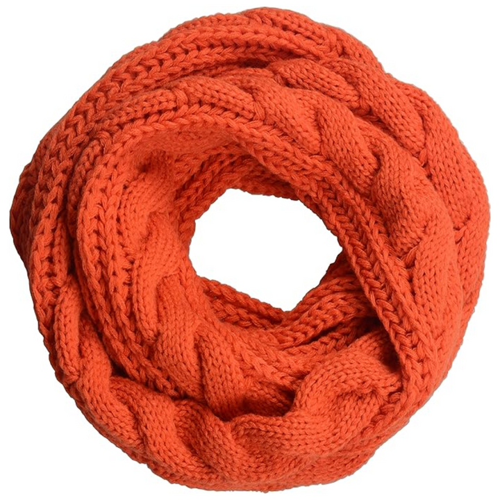 Warm Ribbed Knitted Winter Scarf - Davina-Orange-State of Style