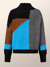 Warm Sweater with Collar - Lorena-Blue-S-State of Style