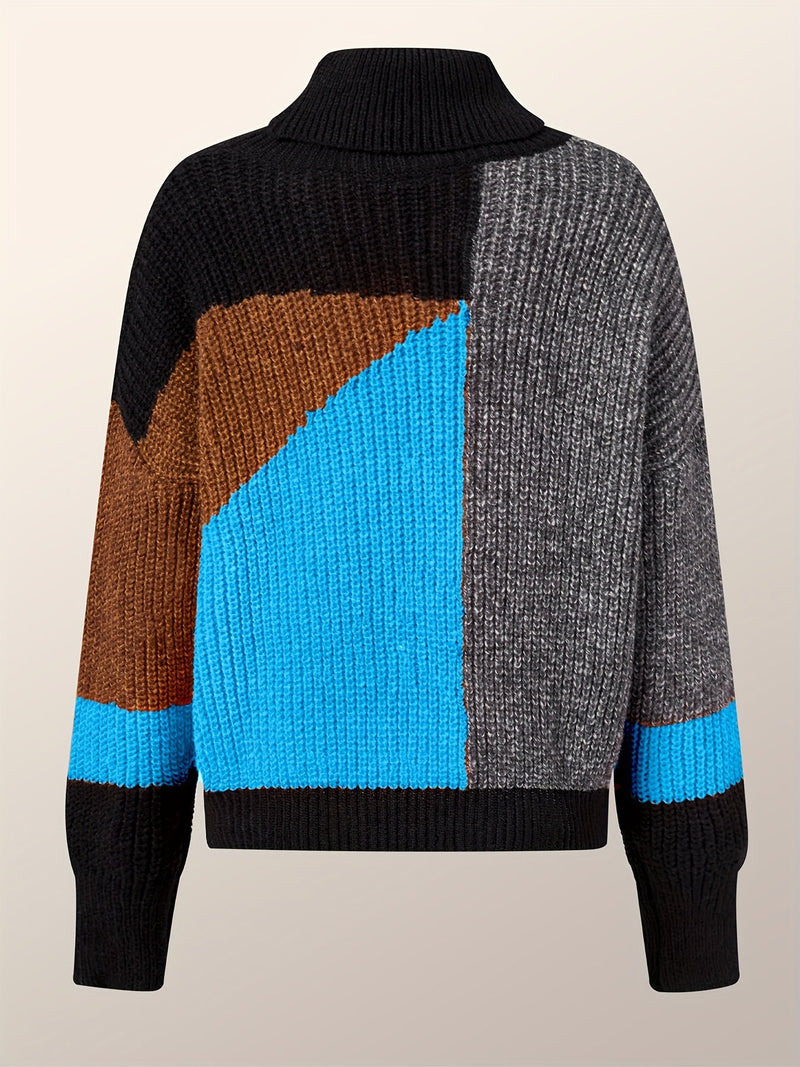 Warm Sweater with Collar - Lorena-Blue-S-State of Style