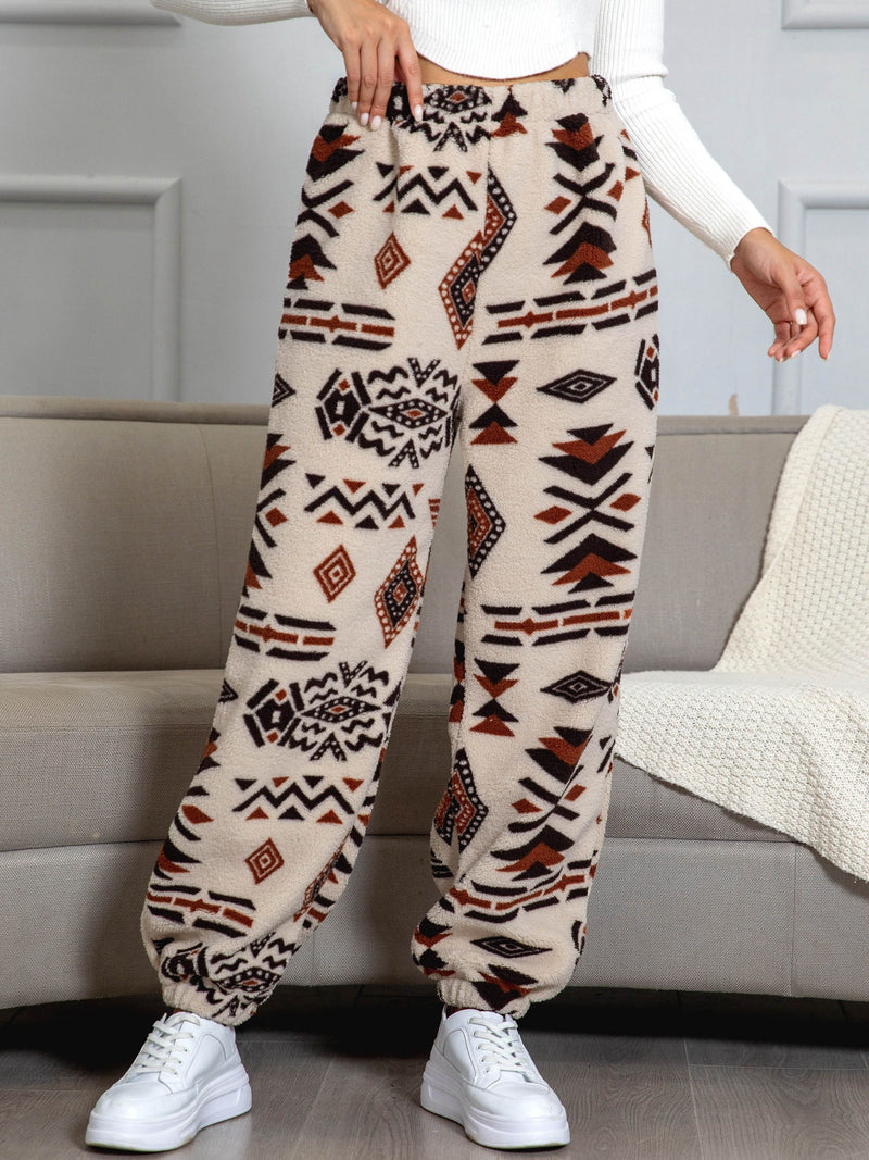 Warm Sweatpants with Aztec Print - Amira-S-State of Style