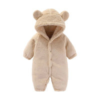 Warm Teddy Onesie with Ears – Ultimate Fleece Comfort for Kids-Beige-0-3 months (59cm)-State of Style