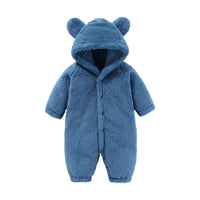Warm Teddy Onesie with Ears – Ultimate Fleece Comfort for Kids-Blue-0-3 months (59cm)-State of Style