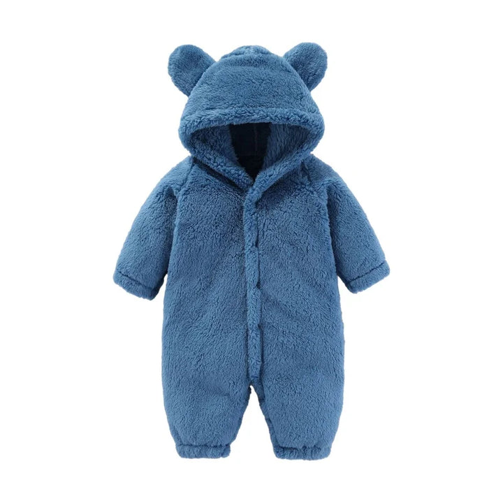 Warm Teddy Onesie with Ears – Ultimate Fleece Comfort for Kids-Blue-0-3 months (59cm)-State of Style