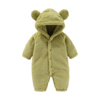 Warm Teddy Onesie with Ears – Ultimate Fleece Comfort for Kids-Green-0-3 months (59cm)-State of Style
