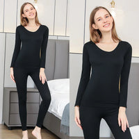 WARM THERMAL UNDERWEAR SET - SHAPING THERMAL CLOTHING FOR WOMEN-1 Set Black-State of Style