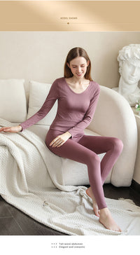WARM THERMAL UNDERWEAR SET - SHAPING THERMAL CLOTHING FOR WOMEN-1 Set Silver-State of Style