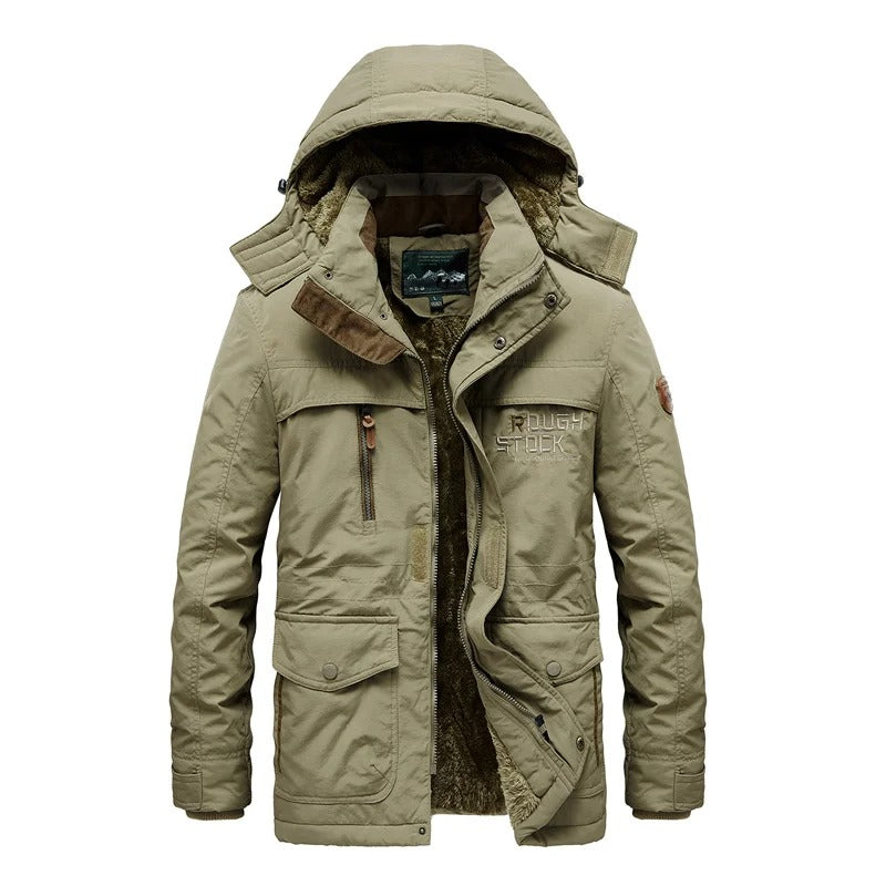 Warm Winter Coat for Men - Daan-Khaki-M-State of Style