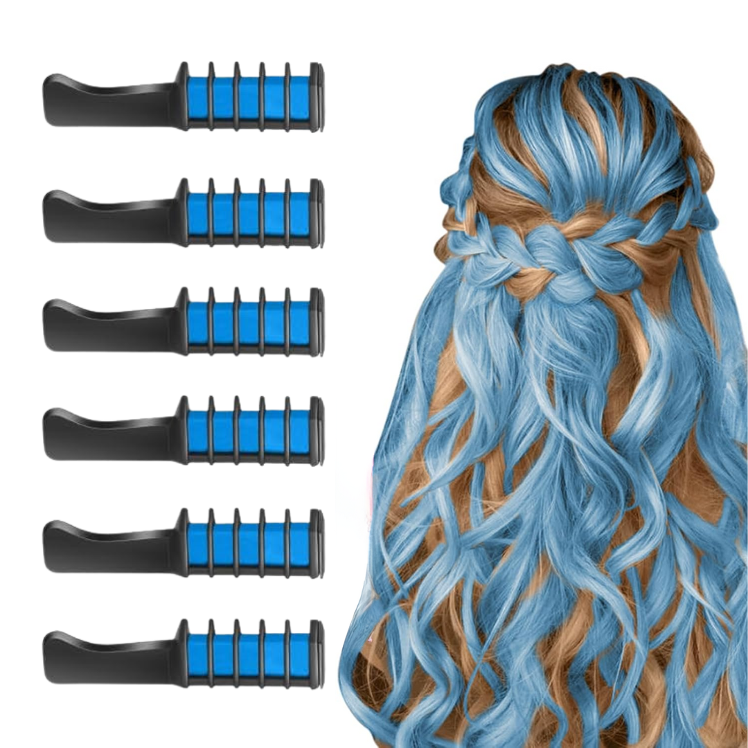Washable Hair Chalk Comb – Fun Temporary Hair Colour-Blue-State of Style