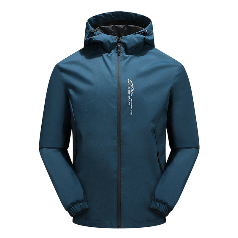 Water- and windproof outdoor jacket with hood - EcoShield-Blue-XS-State of Style