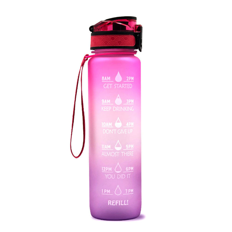 Water bottle with Timeline - HydraHero-Pink-State of Style