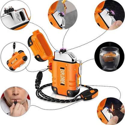 Waterproof and Windproof Storm Lighter - SurvivalFlame-Orange 1-State of Style
