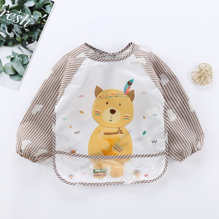 Waterproof Baby Bib Overall with Long Sleeves-Bear-0-3 Years old-State of Style