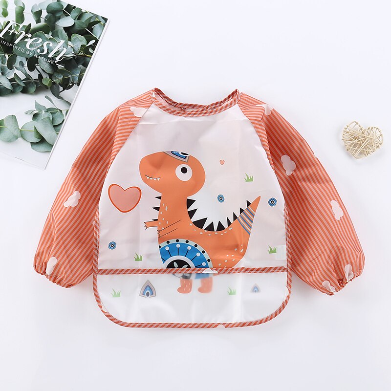 Waterproof Baby Bib Overall with Long Sleeves-Dinosaur-0-3 Years old-State of Style