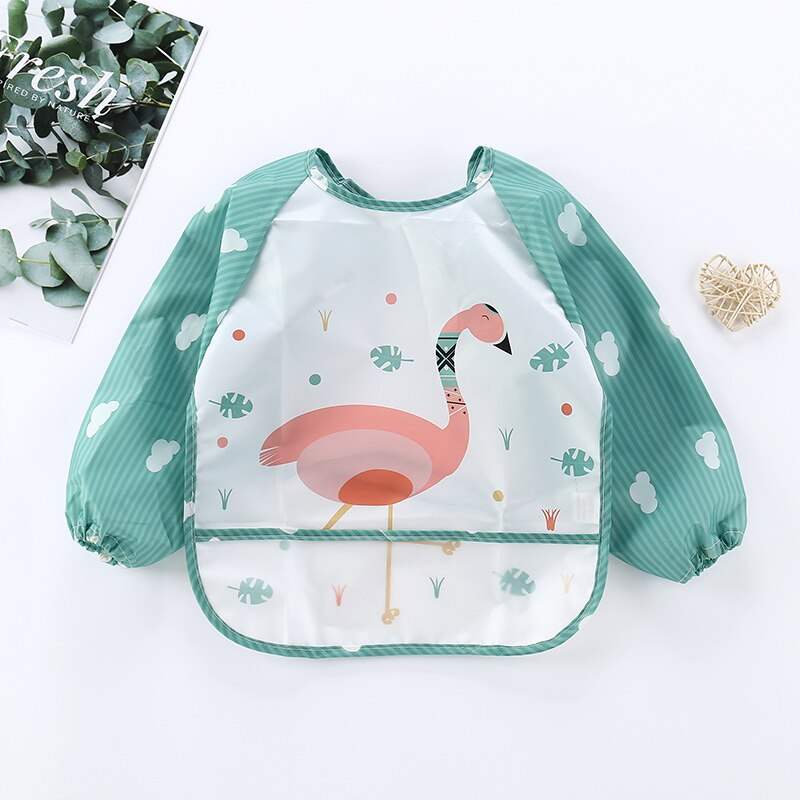 Waterproof Baby Bib Overall with Long Sleeves-Flamingo-0-3 Years old-State of Style