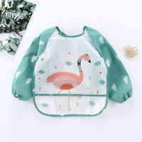 Waterproof Baby Bib Overall with Long Sleeves-Flamingo-0-3 Years old-State of Style